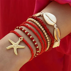 7Pcs Bohemian Shell Bracelet Set For Women